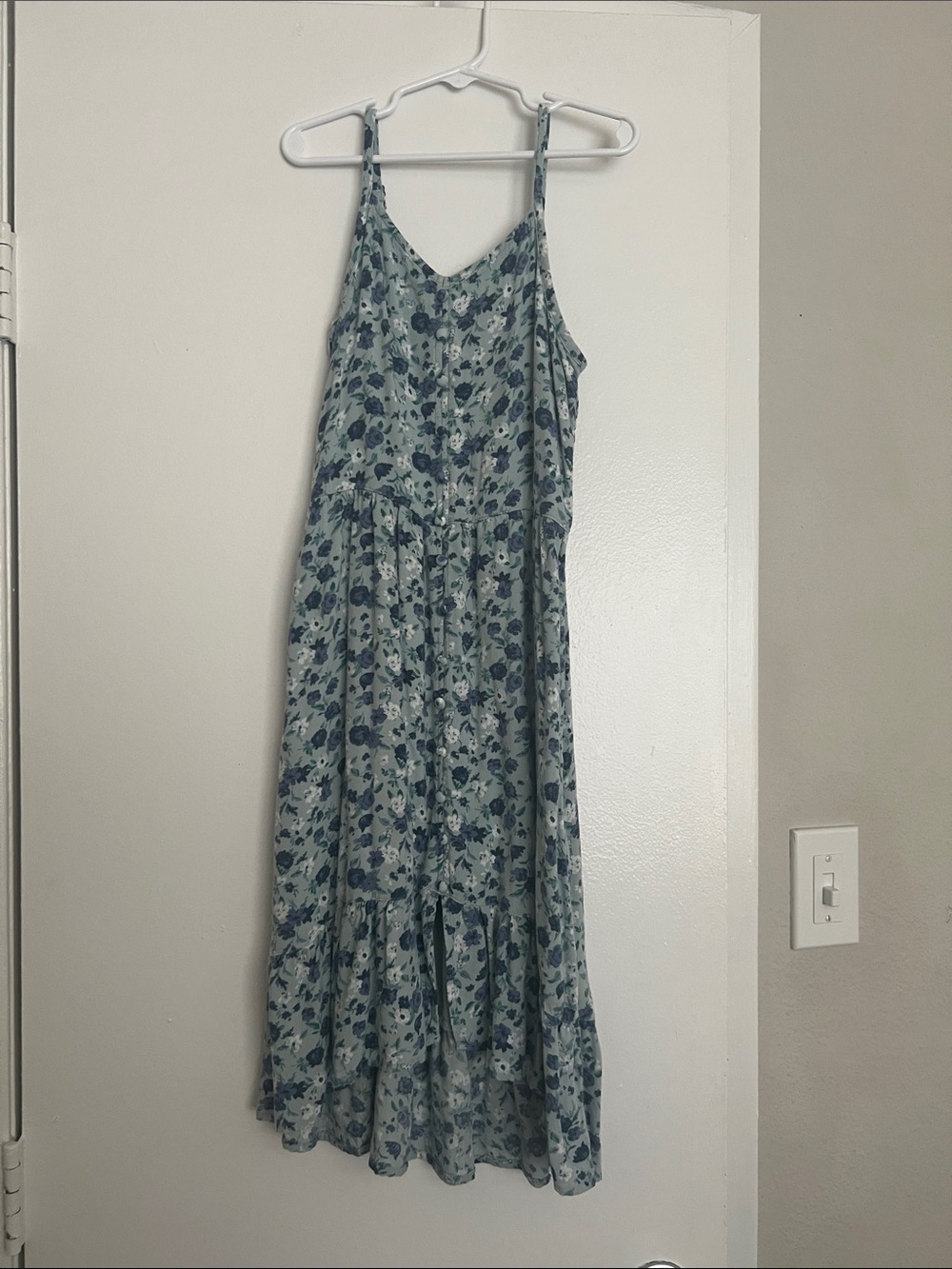Abercrombie Kids Girls’ Size 9/10 Light Blue Floral High Low Maxi Sundress